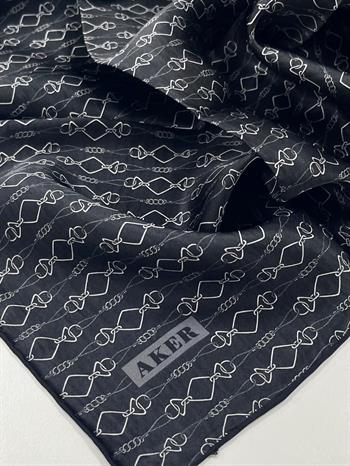 Aker İpek Eşarp - 8985713-911 Siyah Twill
