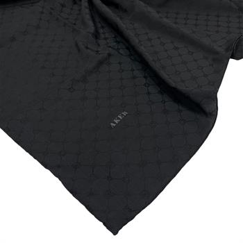 Aker Jakarlı İpek Koton Eşarp - 7071798-911 Siyah