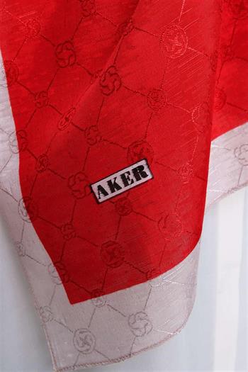 Aker Koza Şal - Kırmızı Krem 916