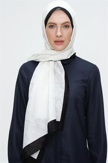 Aker Koza Şal - Krem Siyah 910