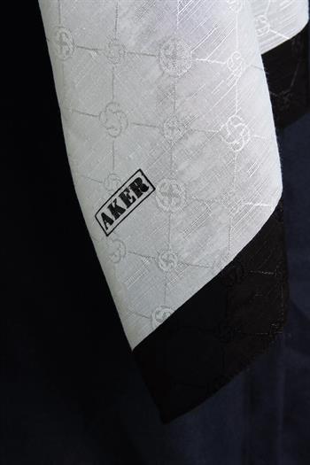 Aker Koza Şal - Krem Siyah 910