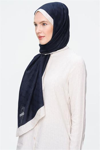 Aker Koza Şal - Lacivert Ekru 921