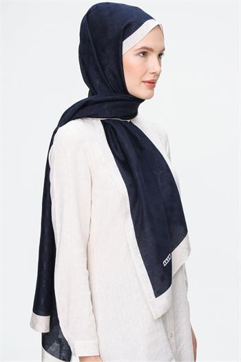 Aker Koza Şal - Lacivert Ekru 921