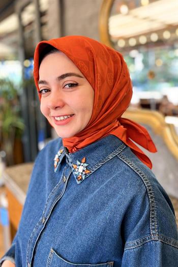 Aker Monogram Dama Eşarp - Kiremit 962