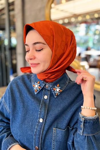 Aker Monogram Dama Eşarp - Kiremit 962