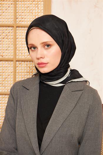 Aker Yaz Serinliği İpek Koton Eşarp - 7208221-412 Siyah Krem