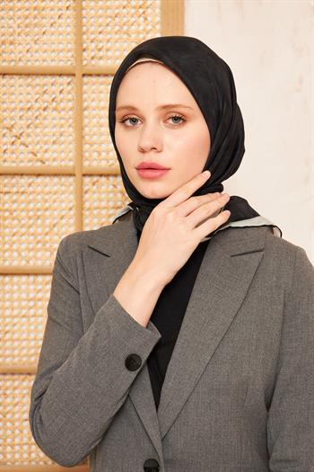 Aker Yaz Serinliği İpek Koton Eşarp - 7208221-412 Siyah Krem