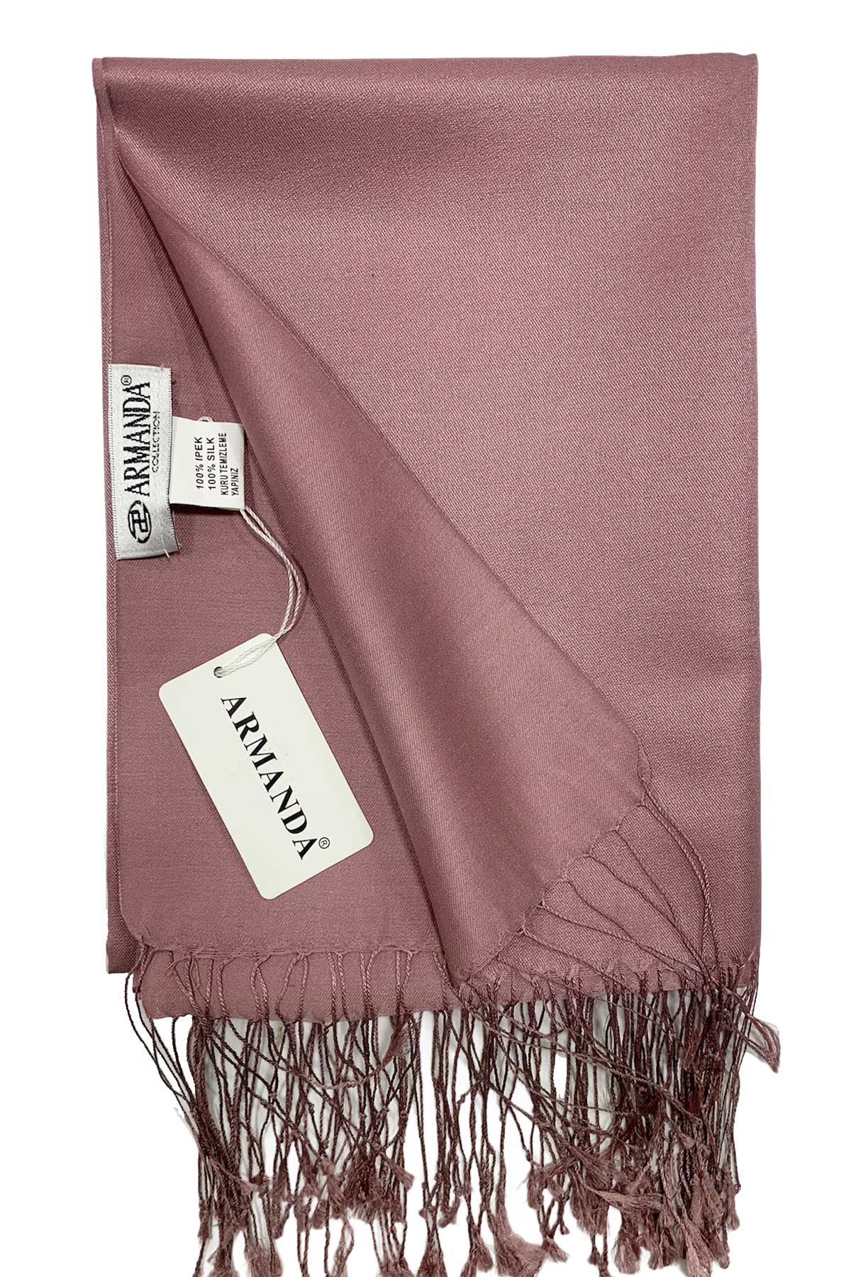 Armanda İpek Şal - Mat Gül Kurusu