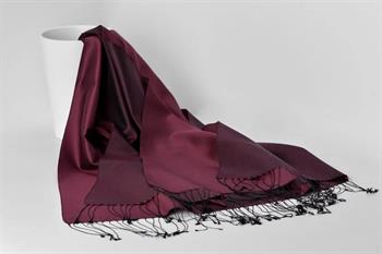 Armanda İpek Şal - Siyah Bordo