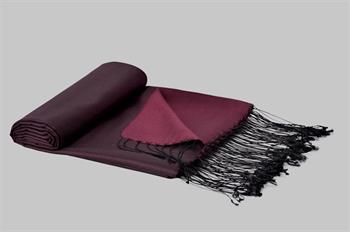 Armanda İpek Şal - Siyah Bordo