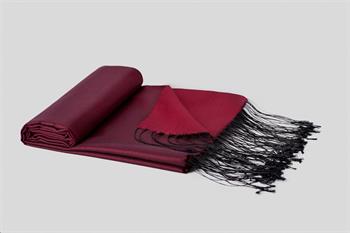 Armanda İpek Şal - Siyah Kırmızı