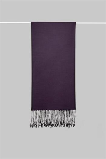 Armanda İpek Şal - Siyah Mürdüm