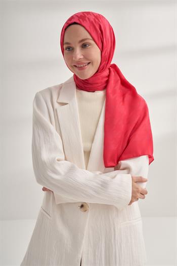 Armanda Jakarlı Şal - Kazayağı Desenli - Fuşya