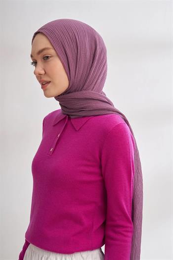 Armanda Müslin Biyeli Şal - Leylak