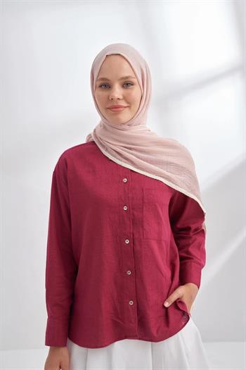 Armanda Müslin Biyeli Şal - Pudra