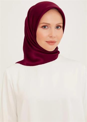 Armine Düz İpek Eşarp - 03 Bordo Sura