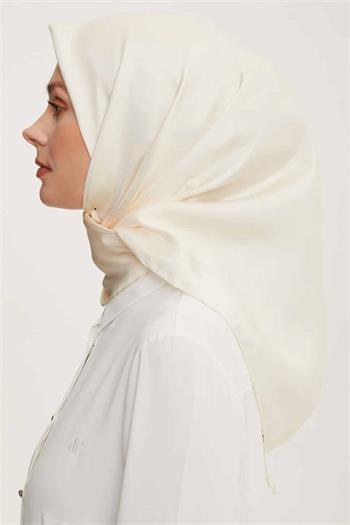 Armine Düz İpek Eşarp - 67 Ekru Twill