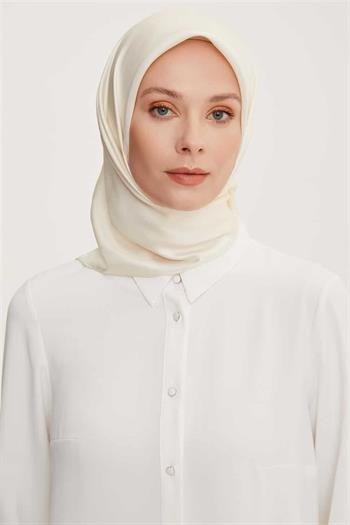 Armine Düz İpek Eşarp - 67 Ekru Twill