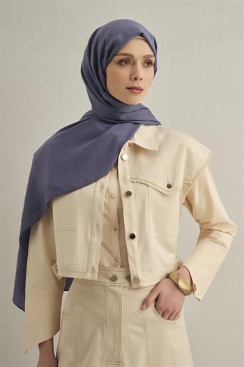 Armine Düz Lyocell Şal - Kot Mavi 42