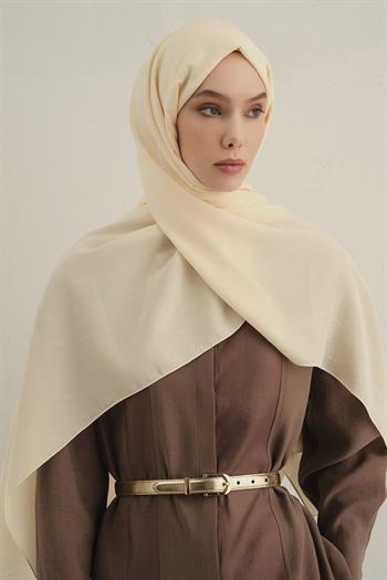 Armine Düz Lyocell Şal - Krem 60