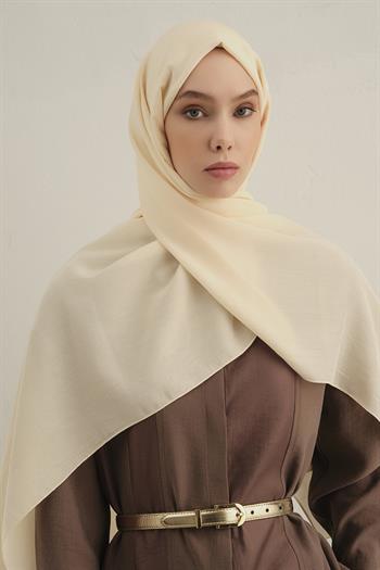 Armine Düz Lyocell Şal - Krem 60