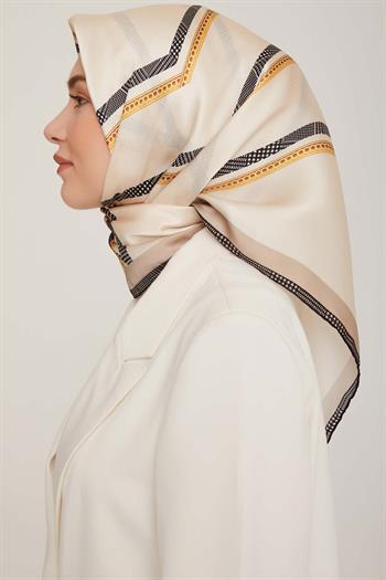 Armine İpek Eşarp 2023 Kış 8833-05 Krem Twill