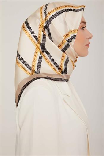 Armine İpek Eşarp 2023 Kış 8833-05 Krem Twill