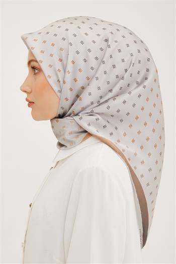 Armine İpek Eşarp 2023 Yaz 8936-19 Açık Taş Twill