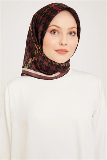 Armine İpek Eşarp 2024 Kış - 9000-31 Bordo Twill