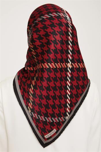 Armine İpek Eşarp 2024 Kış - 9000-35 Kırmızı Twill