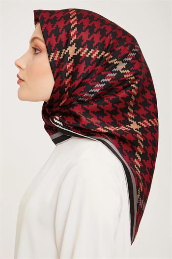 Armine İpek Eşarp 2024 Kış - 9000-35 Kırmızı Twill