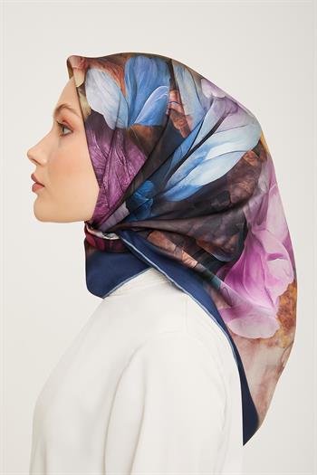 Armine İpek Eşarp 2024 Kış - 9001-32 Lacivert Twill