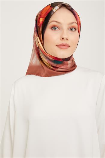 Armine İpek Eşarp 2024 Kış - 9001-51 Bakır Twill