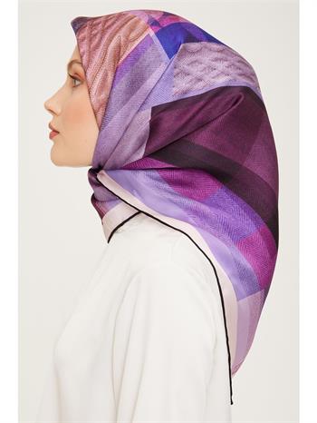 Armine İpek Eşarp 2024 Kış - 9009-35 Lila Twill