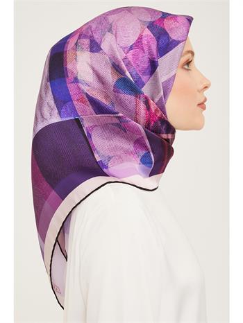 Armine İpek Eşarp 2024 Kış - 9009-35 Lila Twill