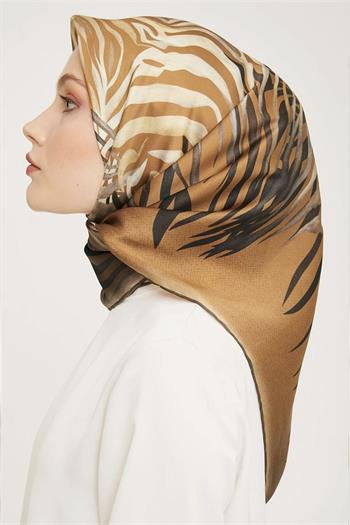Armine İpek Eşarp 2024 Kış - 9038-03 Camel Twill