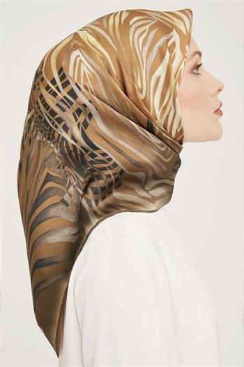 Armine İpek Eşarp 2024 Kış - 9038-03 Camel Twill