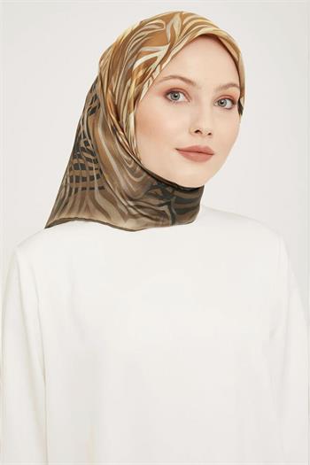 Armine İpek Eşarp 2024 Kış - 9038-03 Camel Twill