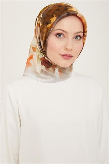 Armine İpek Eşarp 2024 Yaz - 9103-84 Gri Bakır Twill