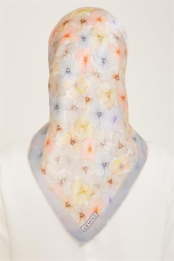 Armine İpek Eşarp 2024 Yaz - 9108-36 Bebe Mavi Twill