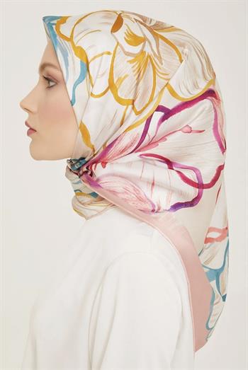 Armine İpek Eşarp 2024 Yaz - 9110-08 Pudra Twill