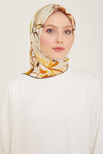 Armine İpek Eşarp 2024 Yaz - 9110-34 Yağ Yeşili Twill