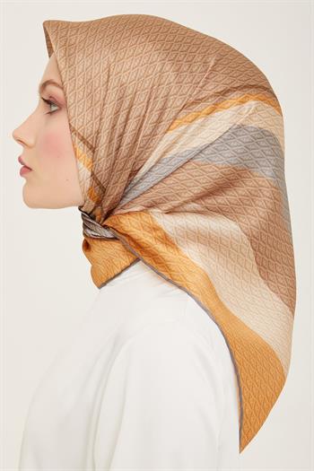 Armine İpek Eşarp 2024 Yaz - 9111-07 Camel Twill