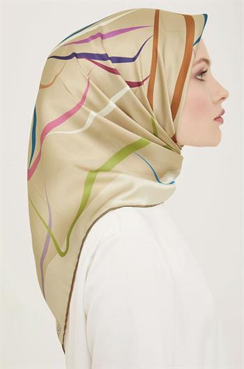 Armine İpek Eşarp 2024 Yaz - 9115-36 Bej Twill