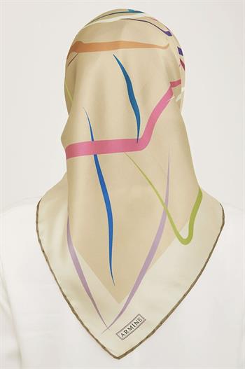 Armine İpek Eşarp 2024 Yaz - 9115-36 Bej Twill