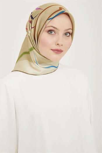 Armine İpek Eşarp 2024 Yaz - 9115-36 Bej Twill