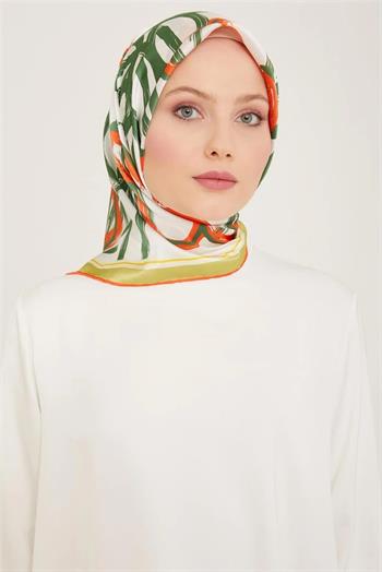 Armine İpek Eşarp 2024 Yaz - 9123-34 Yeşil Twill