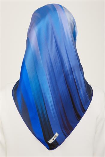 Armine İpek Eşarp 2024 Yaz - 9131-51 Mavi Twill