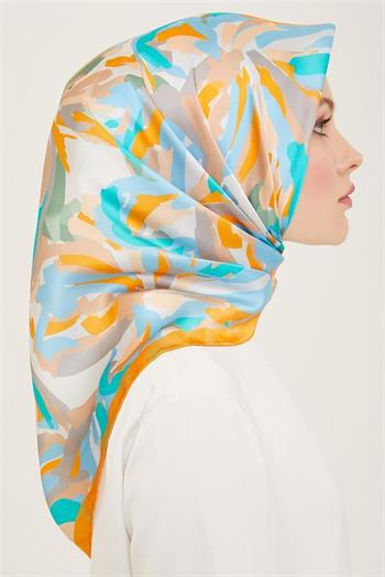 Armine İpek Eşarp 2024 Yaz - 9140-51 Turuncu Twill