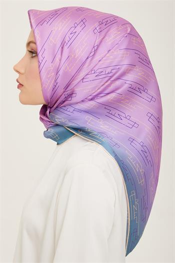 Armine İpek Eşarp 2024 Yaz - 9142-82 Mavi Pembe Twill